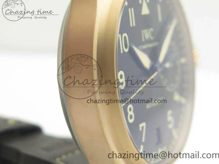 MIROTIME 0823 Big Pilot IW510301 Satin-Polished RG YLF Best Edition Black Dial On Leather Strap A Flexible 7222